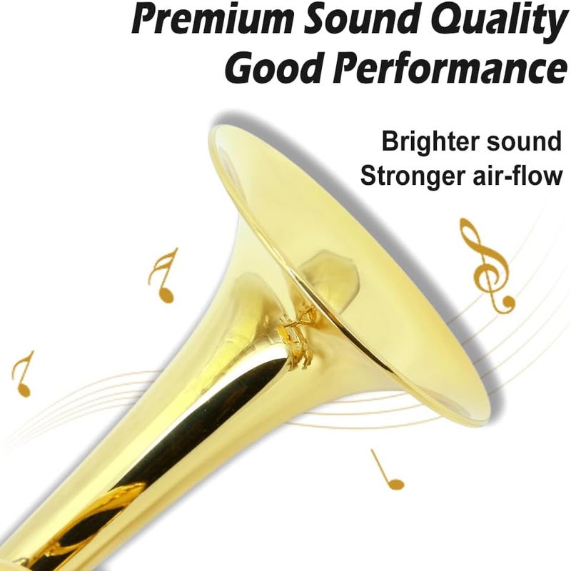 YoungMonic Bb Standard Trumpet Set for Beginners or students trumpet instrument with Carrying Hard Case 7C Mouthpiece Cleaning Cloth Gloves - Image 4